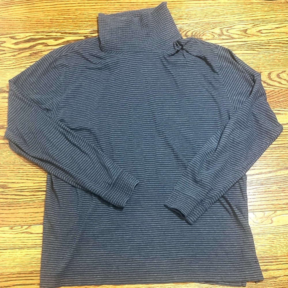 Left coast tee Charcoal Striped Turtleneck Sweater men’s xl